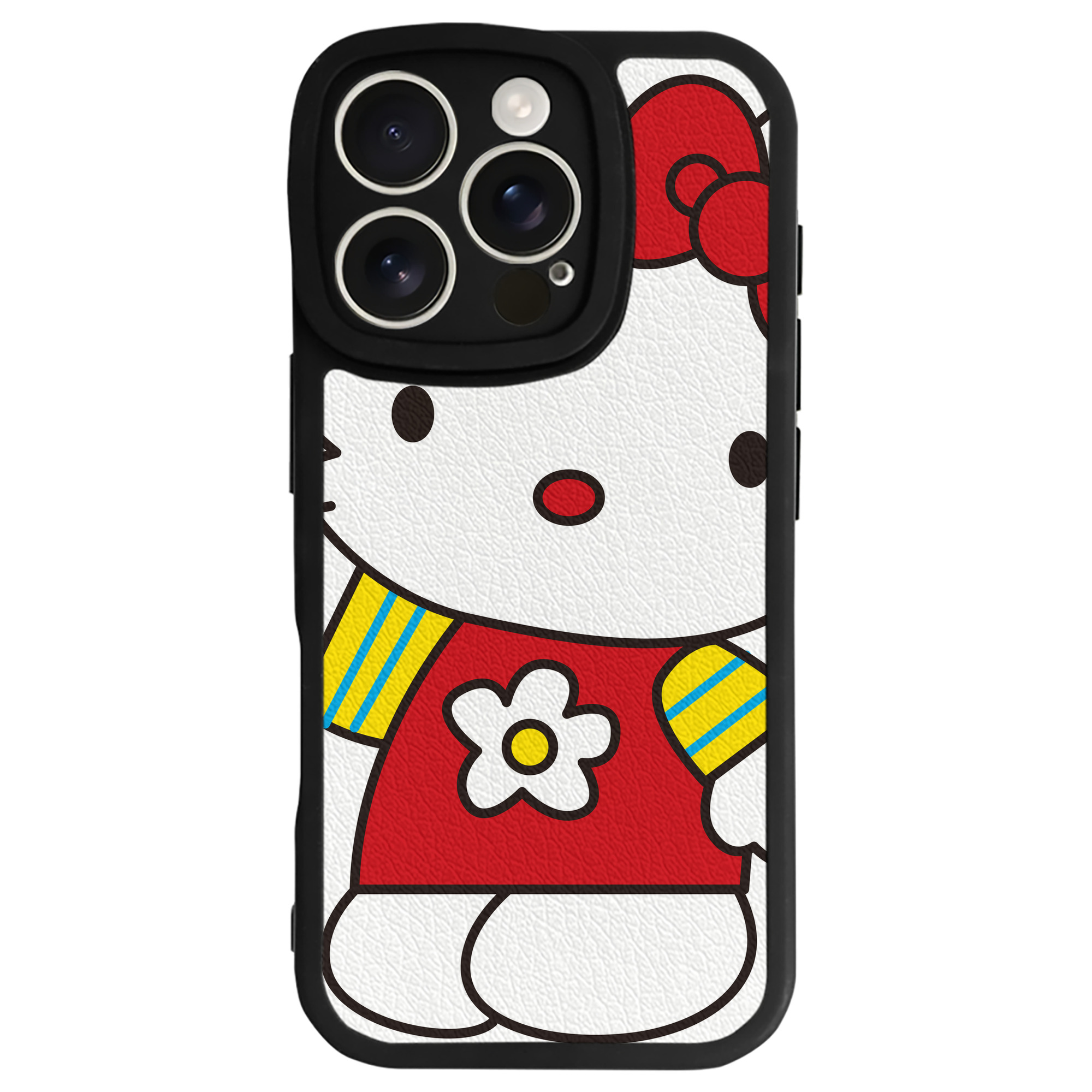 （画像用） Hello Kitty ハローキティ 【iPhone 16シリーズ対応】シリコンスマホケース（レザー調） 材質：シリコン